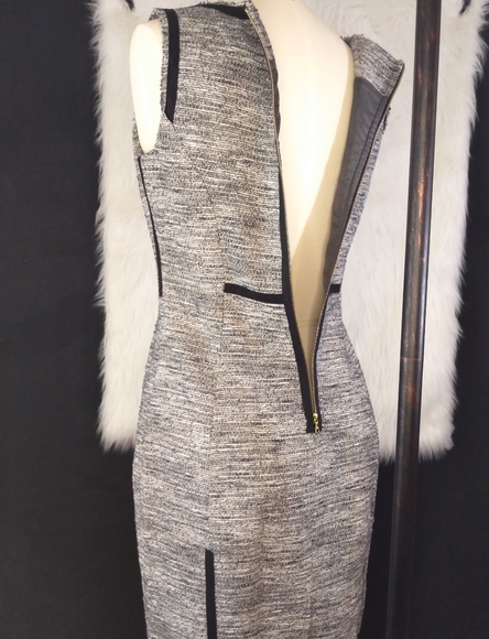 Yoana Baraschi Grey and Black Sleeveless A Line Dress Size 8 - Picture 11 of 16